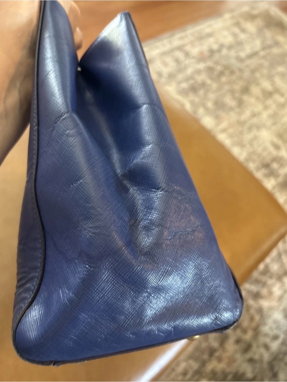 Salvatore Ferragamo MELIKE Vara Tote With Bow SAFFIANO Royal Blue Leather - Picture 4 of 16